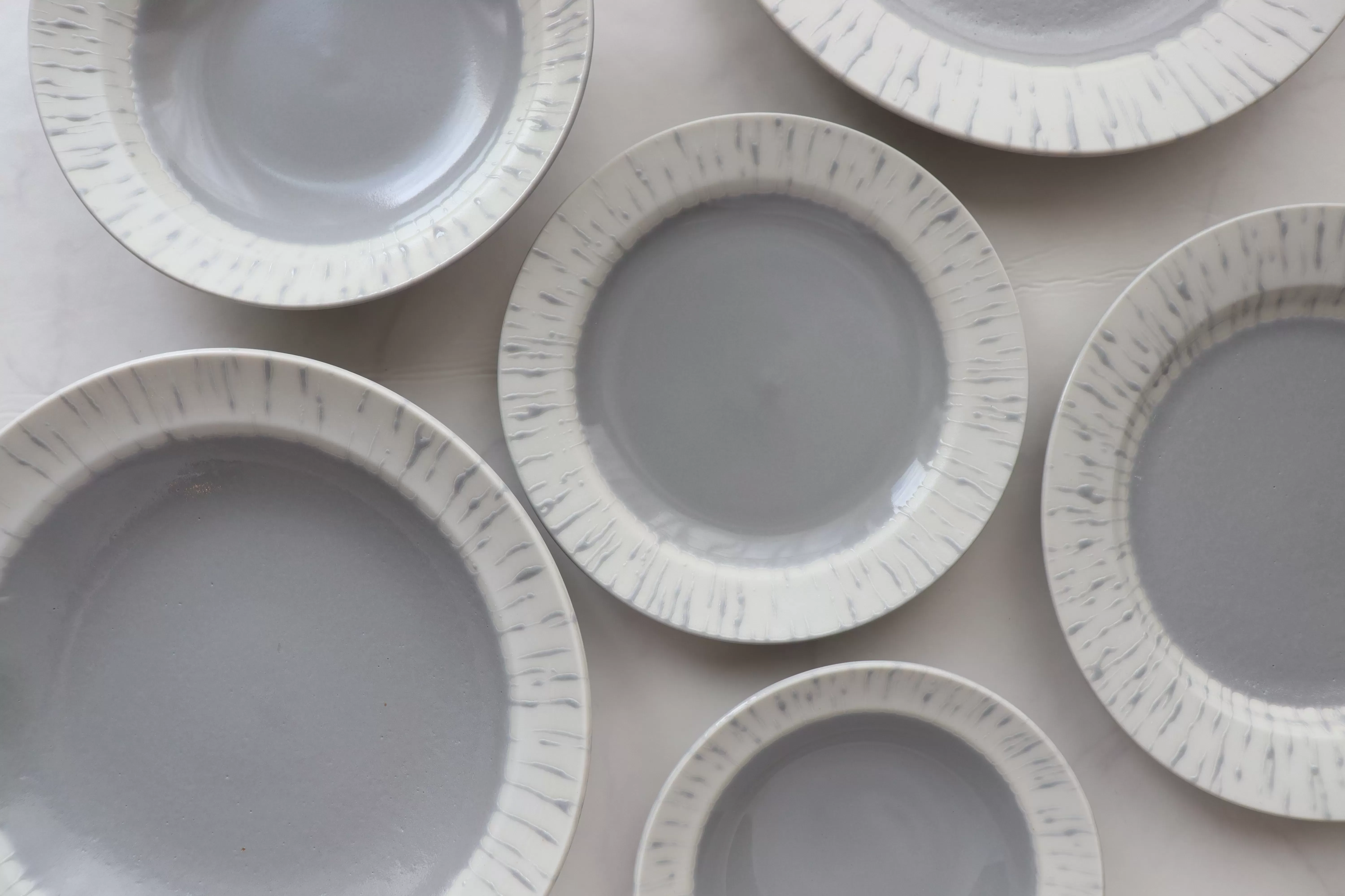［MR-6 gray/white/yellow］7.0深皿